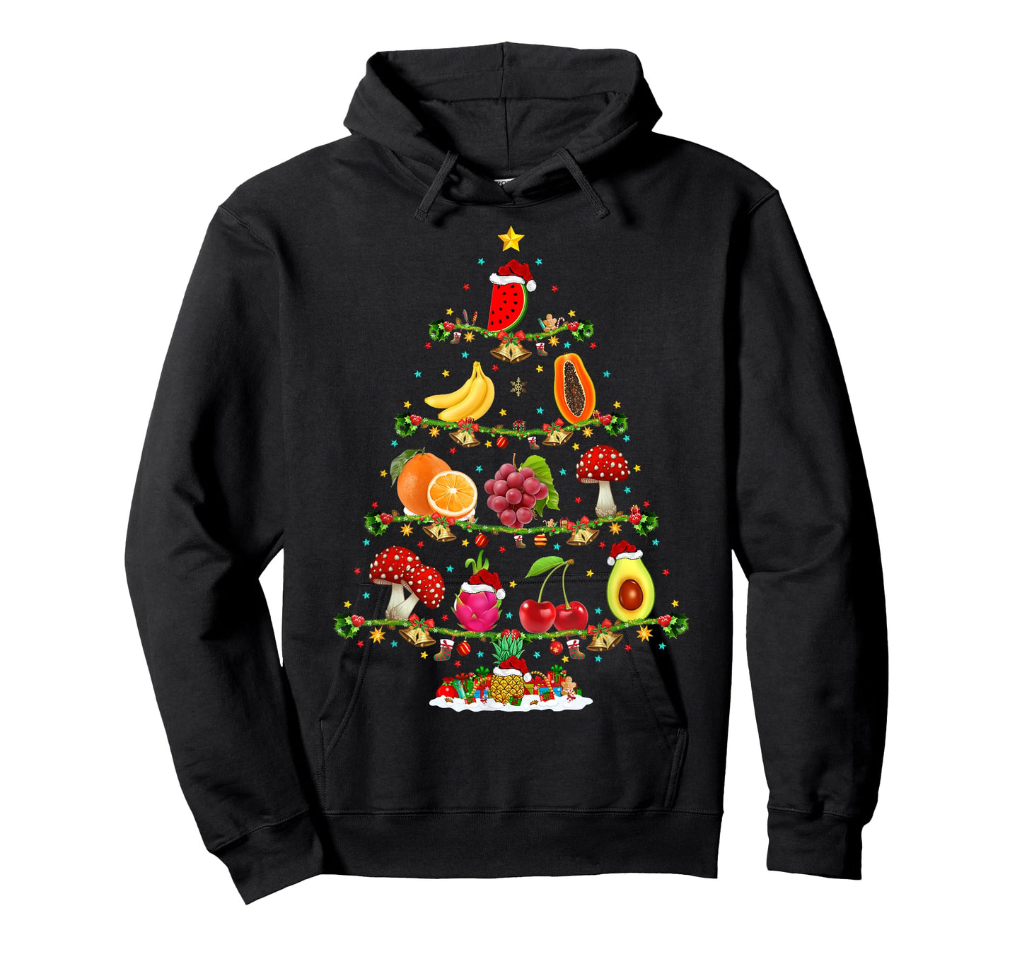Xmas Lighting Vegetable Fruits Christmas Tree T-Shirt