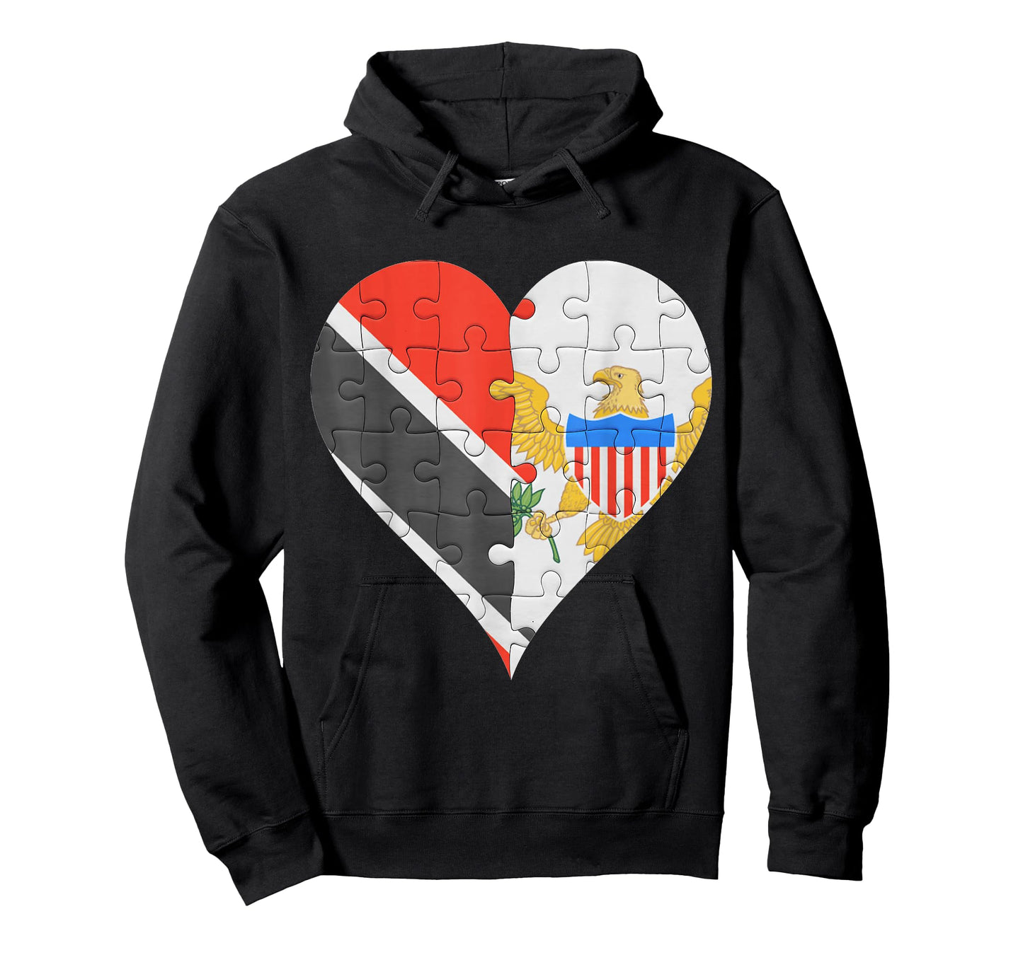 Trinidadian And Tobagoan Virgin Islander Flag Heart T-Shirt