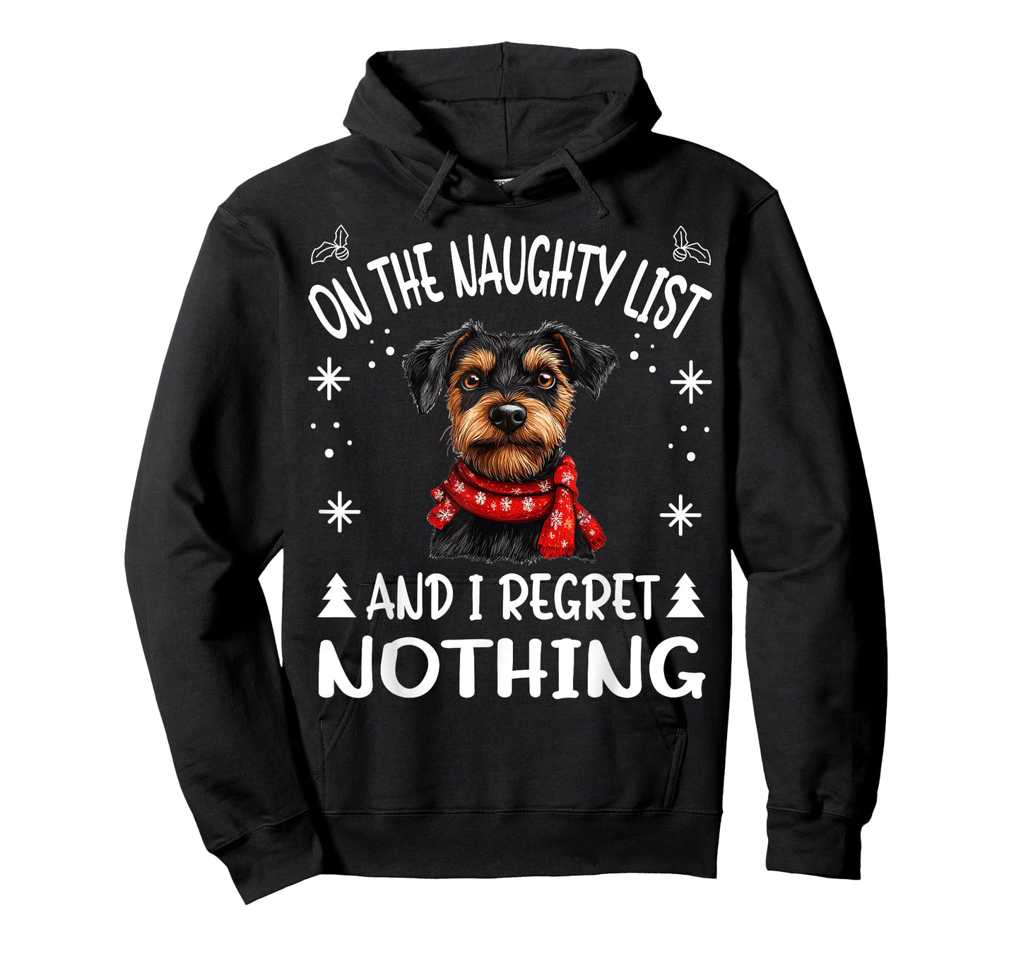 Cute Jagdterrier Dog Christmas On The Naughty List and I T-Shirt for Men Women