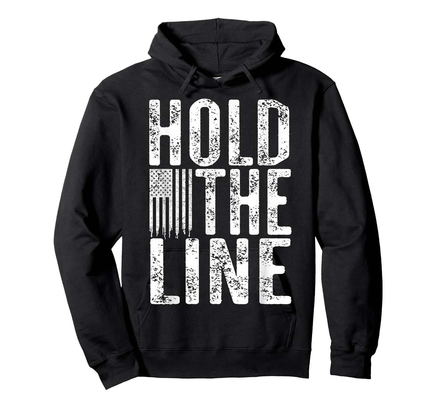 Hold The Line with Vintage American Flag Grunge Distressed T-Shirt
