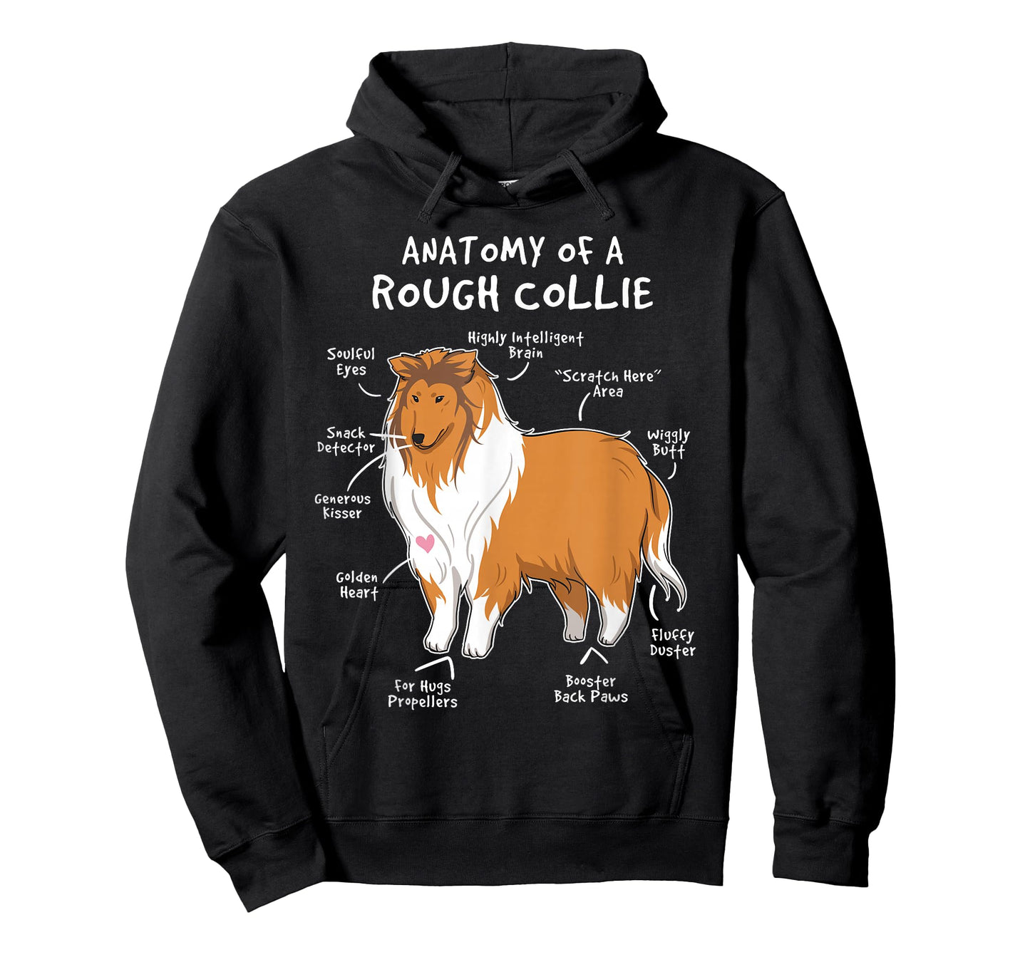 Anatomy of A Rough Collie Funny Dog Puppy Gift T Shirt T-Shirt