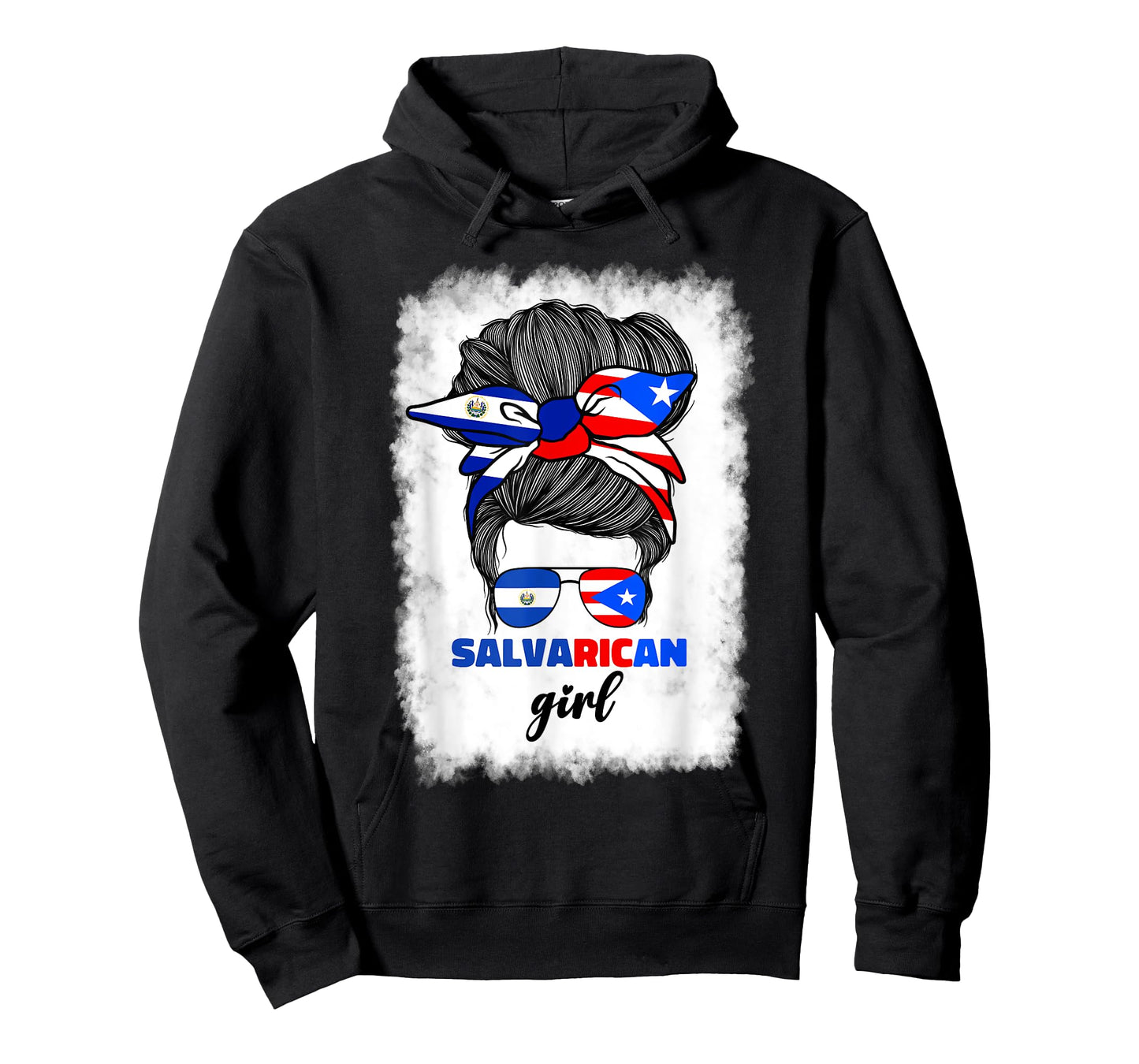 Half Salvadorian And Puerto Rican Rico El Salvador Flag Gril T-Shirt