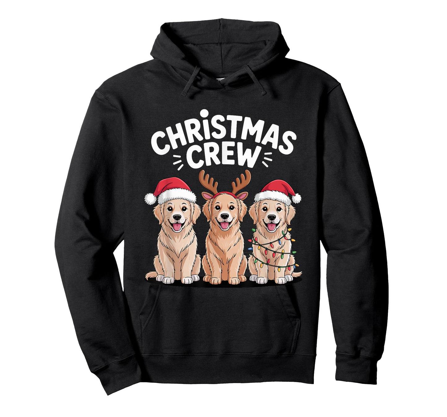 Christmas Crew Xmas Puppy Funny Christmas Golden Retriever T-Shirt