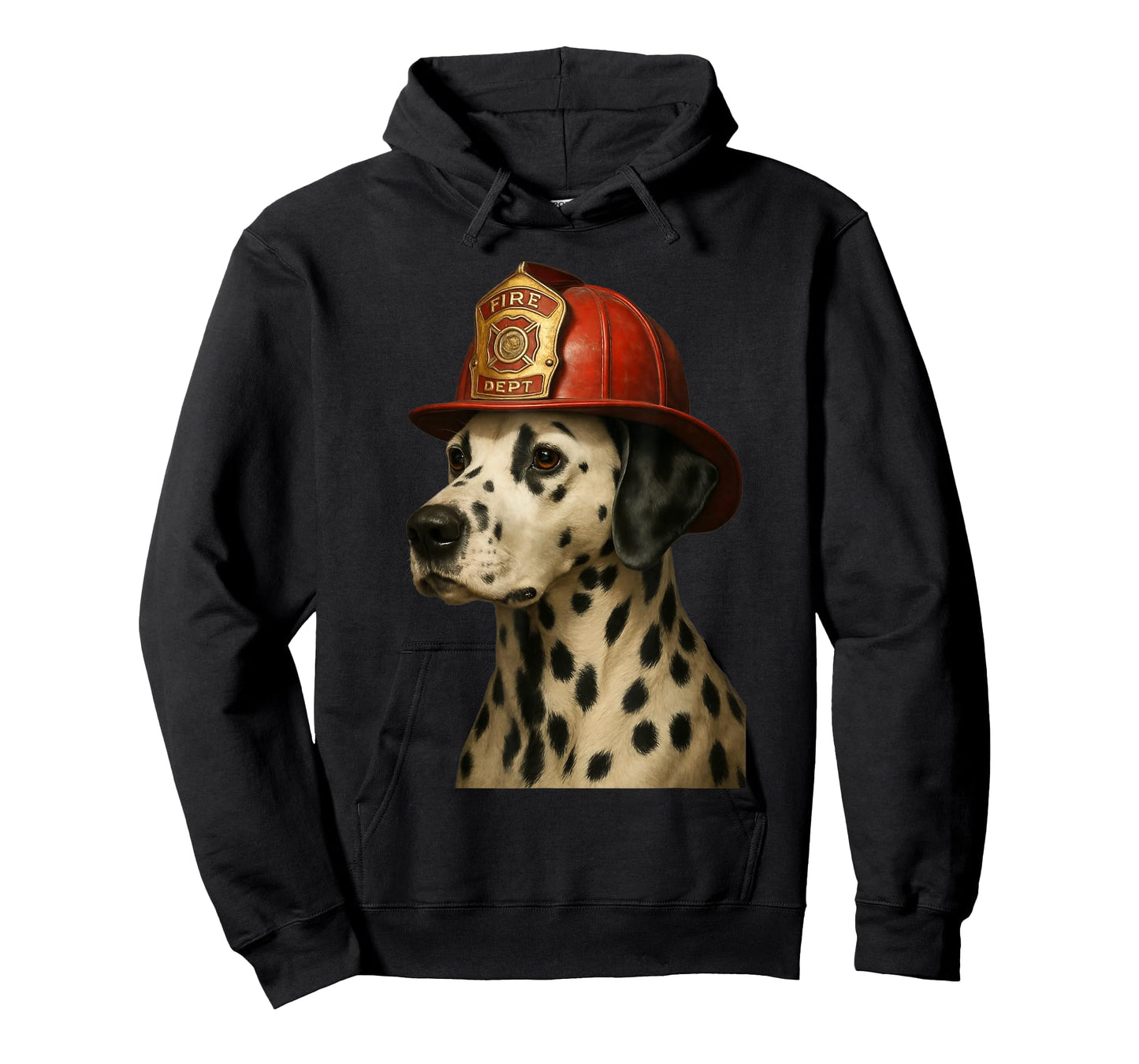 Dalmatian Firehouse Dog Firefighter Hat Fireman Boys Kids T-Shirt