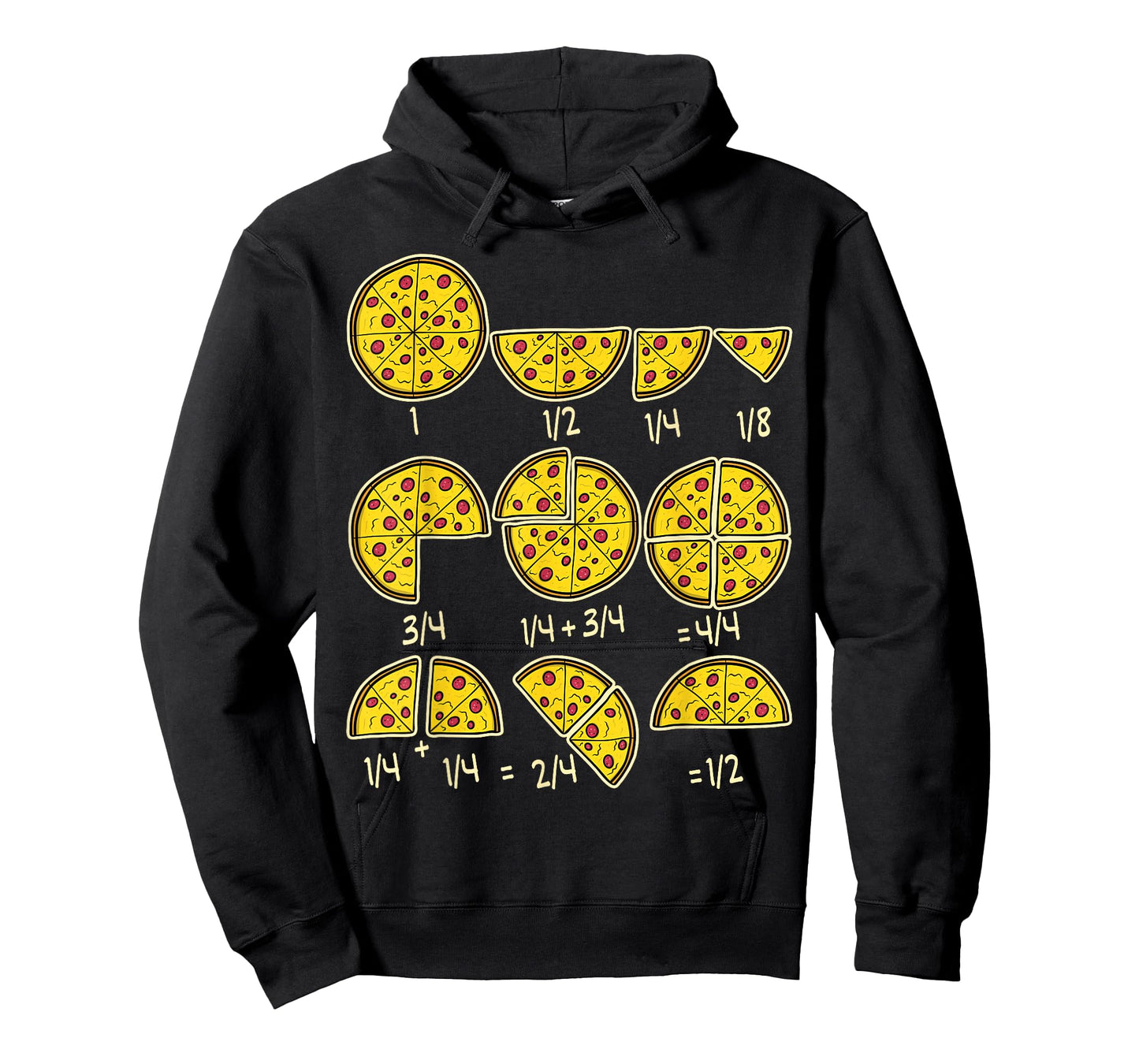 Pizza Salami Cheese Quick Math Fractions Math Teachers T-Shirt