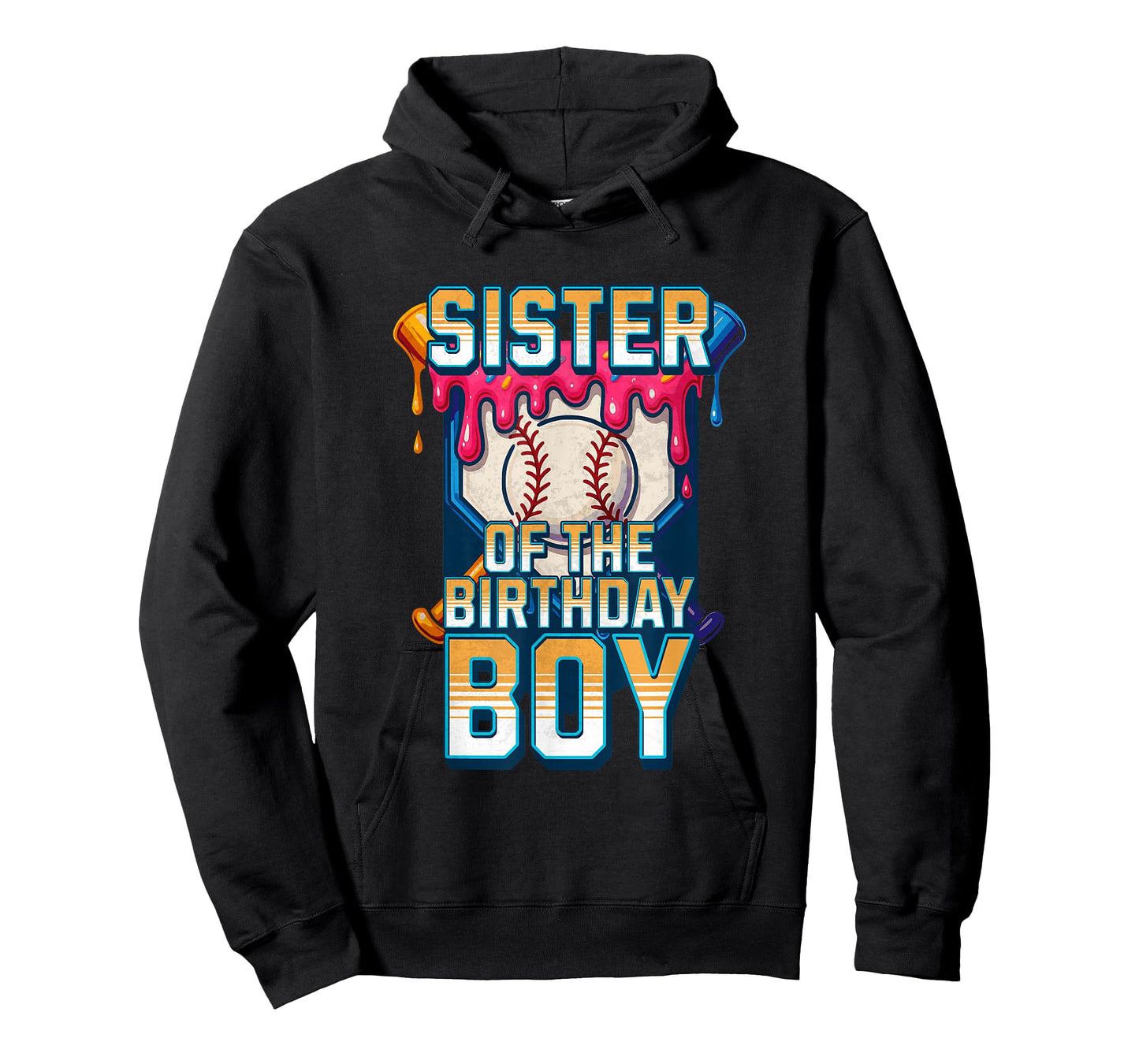 Sister Of The Birthday Boy Baseball Ice Cream Drip Matching T-Shirt