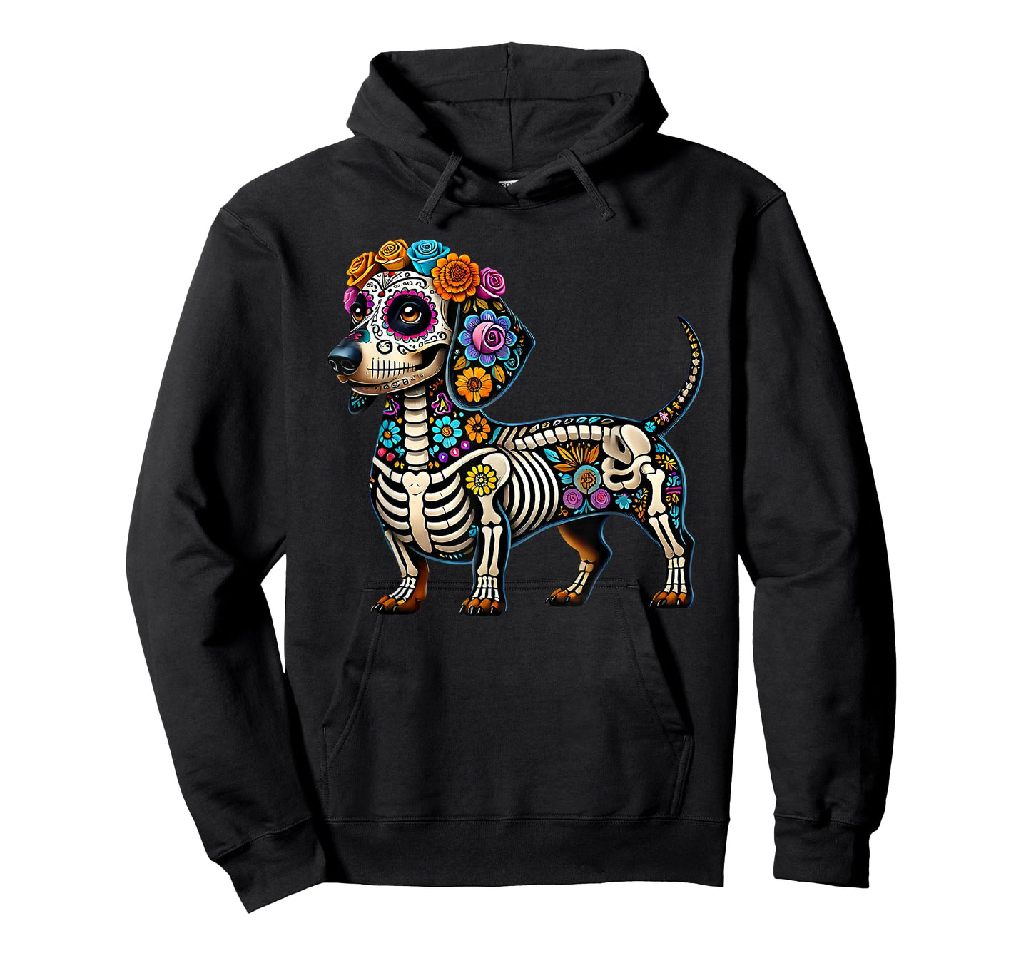 Mexican Sugar Skull Dachshund Dog Dia de Muertos Halloween T-Shirt