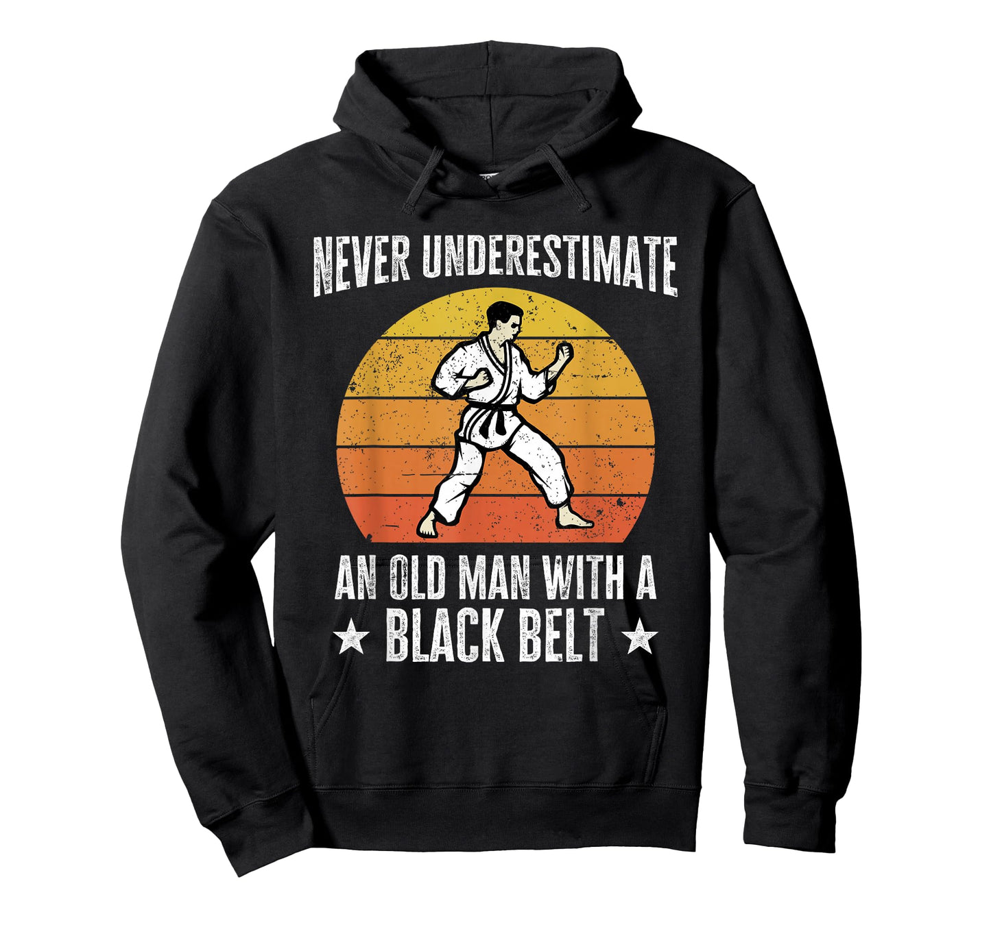 Never Underestimate An Old Man With A Black Belt Karate T-Shirt