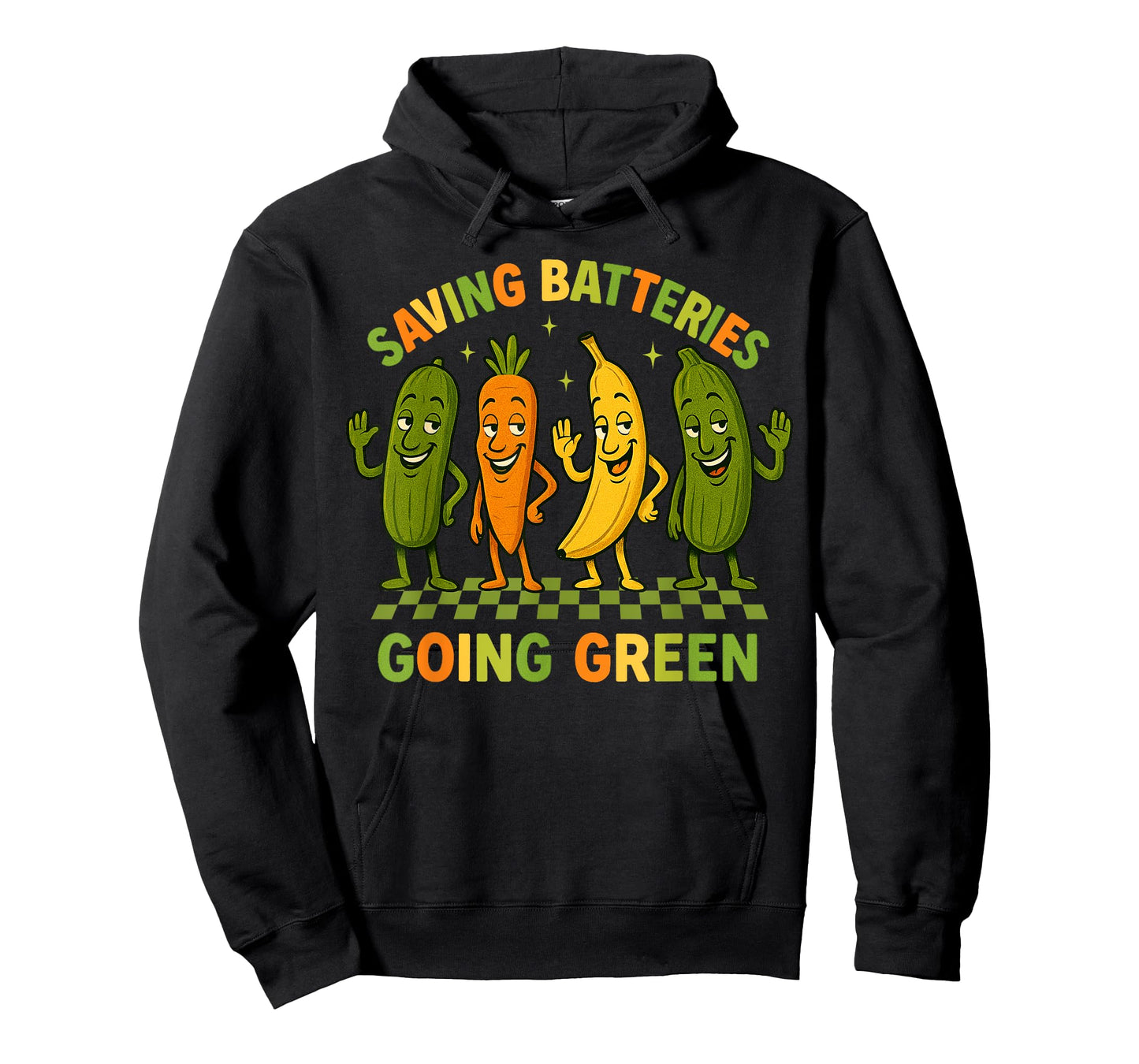 Saving Batteries Going Green Funny Vegetable Humor T-Shirt