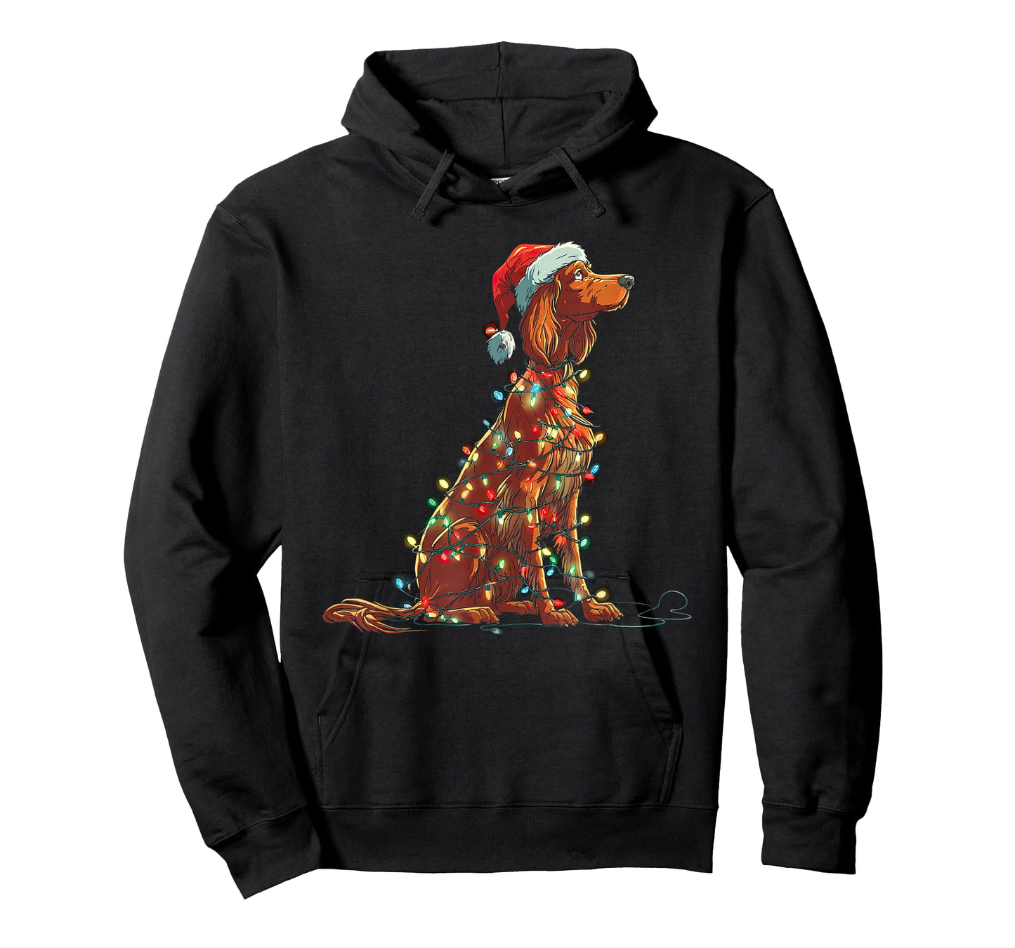 Funny Irish Setter Christmas Graphics Dog Lights Lover T-Shirt