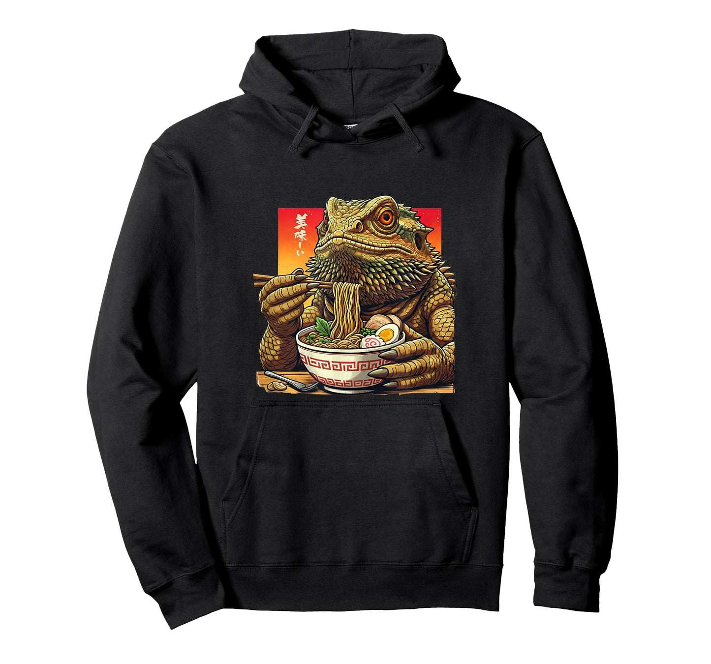 Funny Bearded Dragon Eating Ramen Japanese Monster Lover T-Shirt