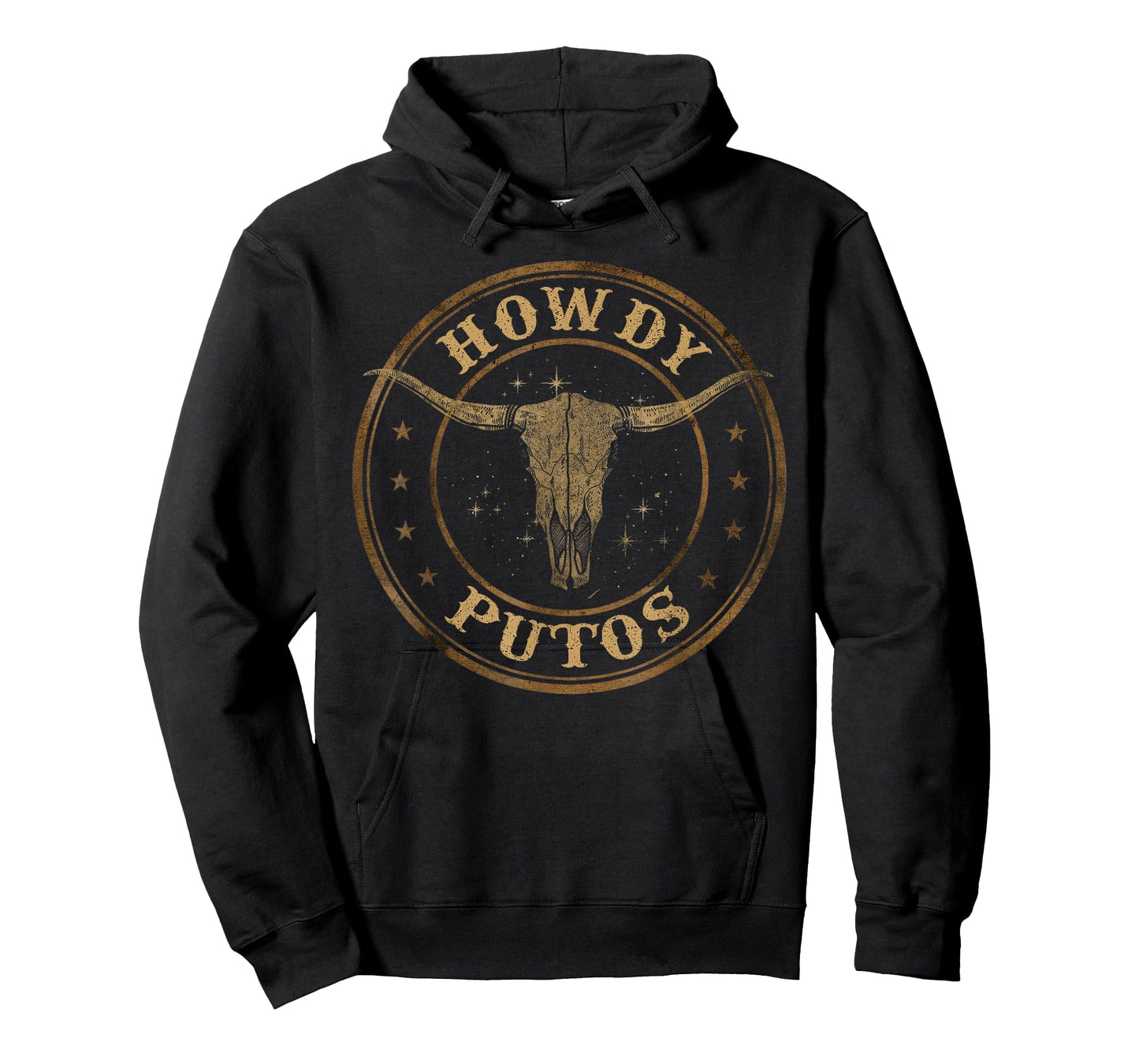 Howdy Putos Bull Skull Country Cowboy Western T-Shirt