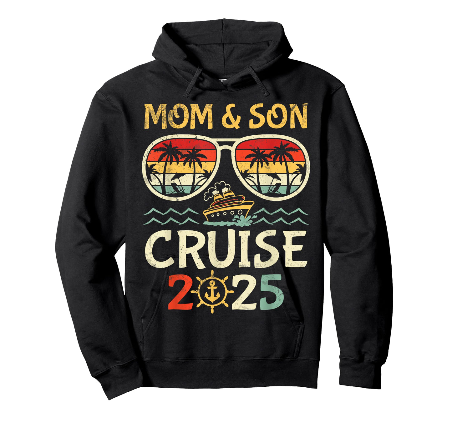 P8Shop New Trip 2025 Mom & Son Tropical Family Vacation T-Shirt - Black, Unisex-Adults/Kids, Short Sleeve, T-Shirt, Solid, Crew Neck, Medium, Summer