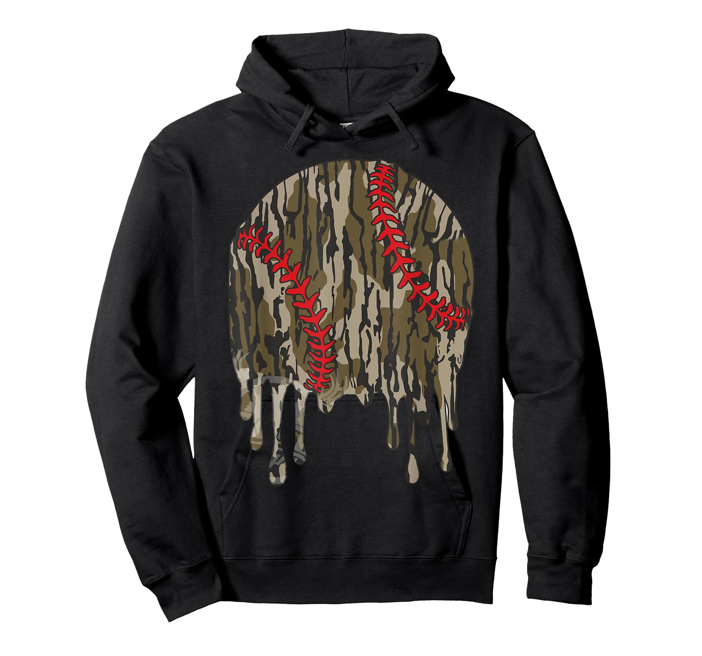 Baseball Drip For Boys Home Plate Ice Cream Drip Youth Camo T-Shirt