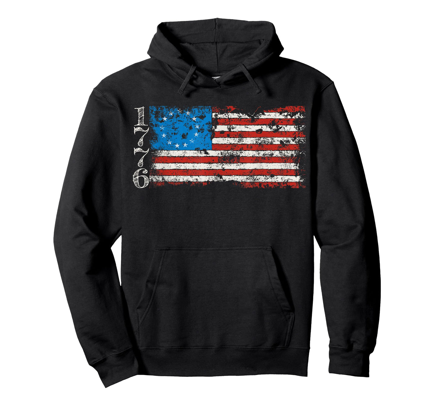 Betsy Ross 1776 13 Stars Distressed USA Patriotic Flag T-Shirt