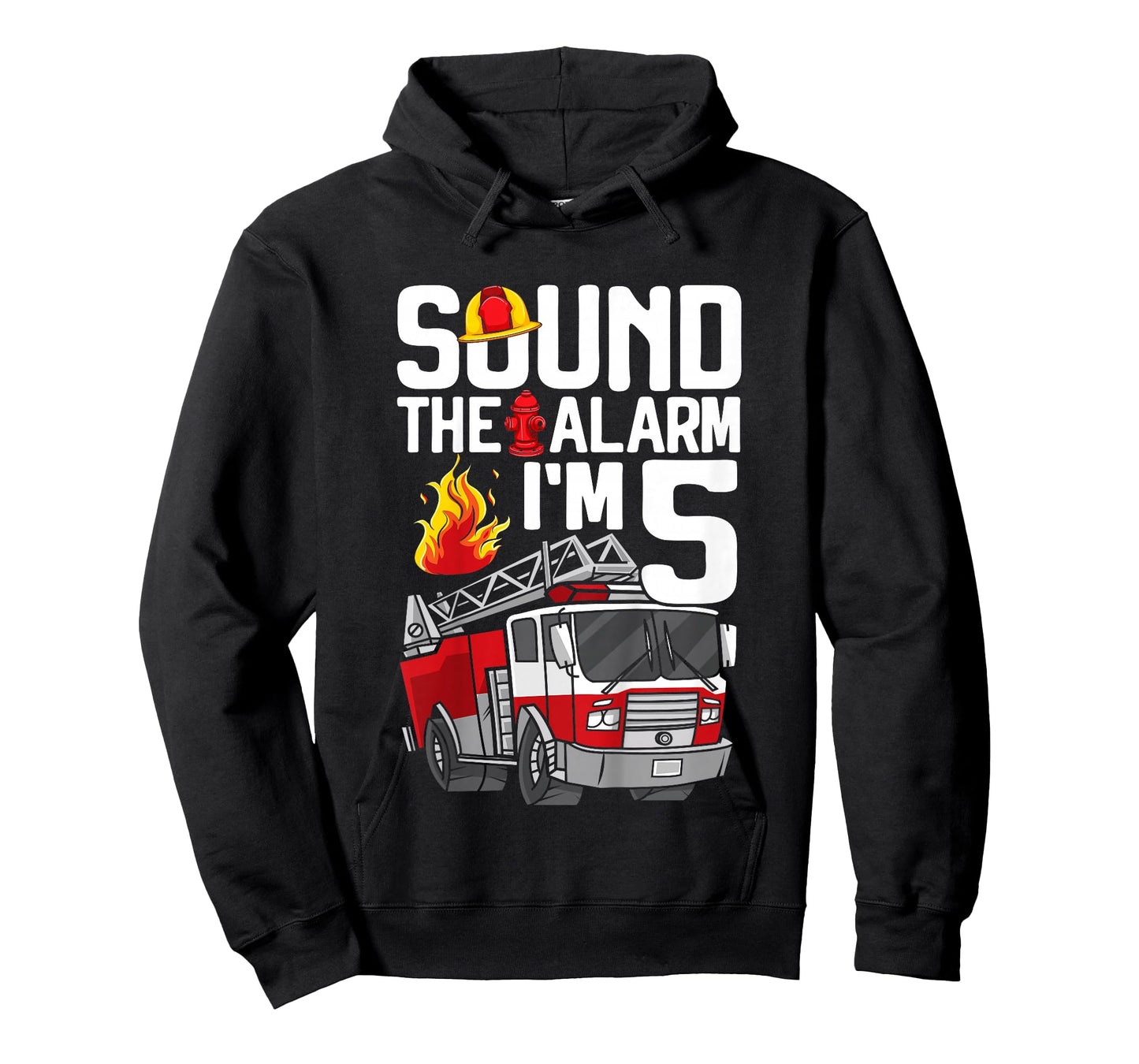 Kids 5th Birthday 5 Years Fire Engine Fire Engine Toddler T-Shirt