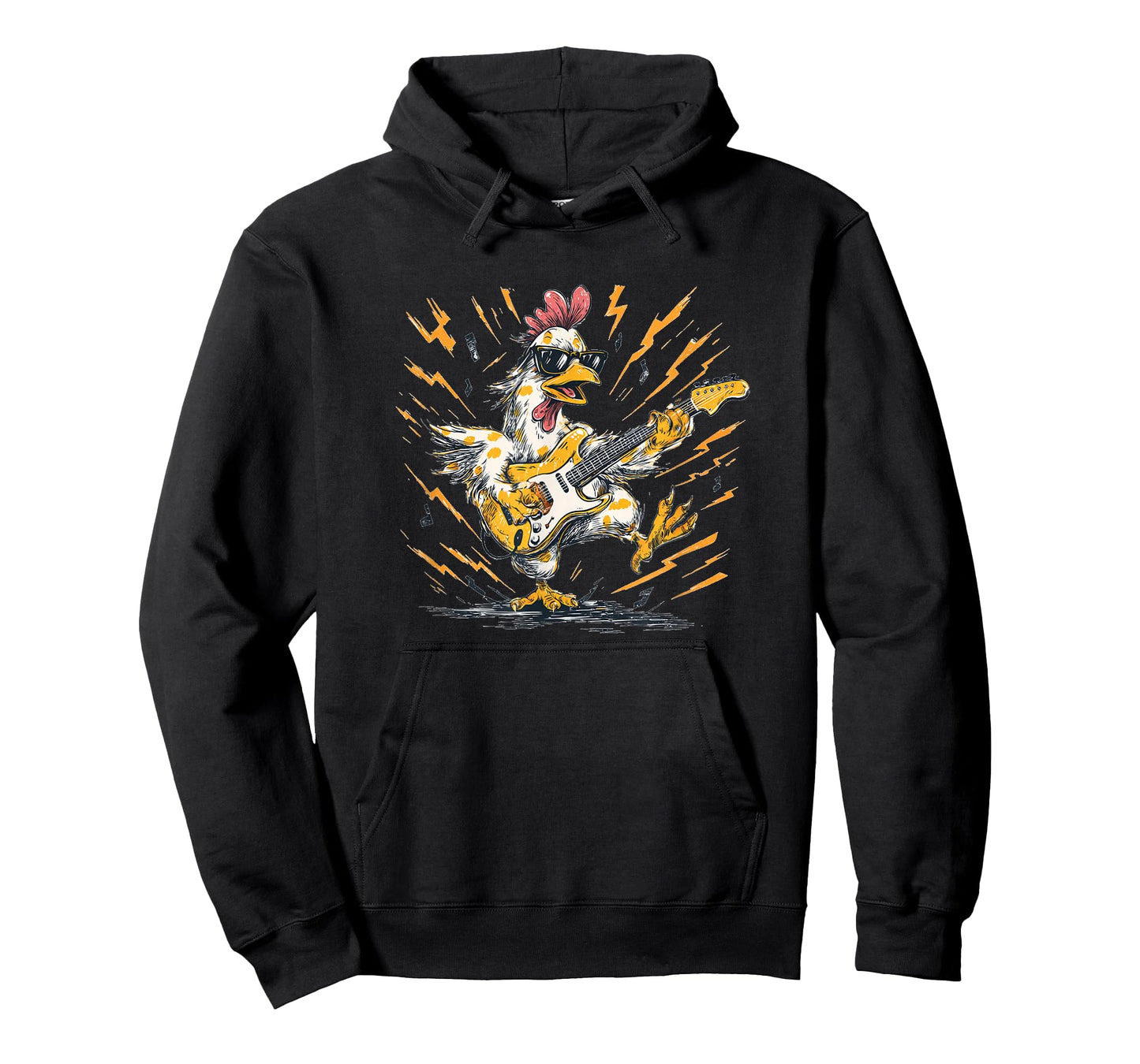 Rocking Electric Guitar Chicken with Cool Sunglasses T-Shirt