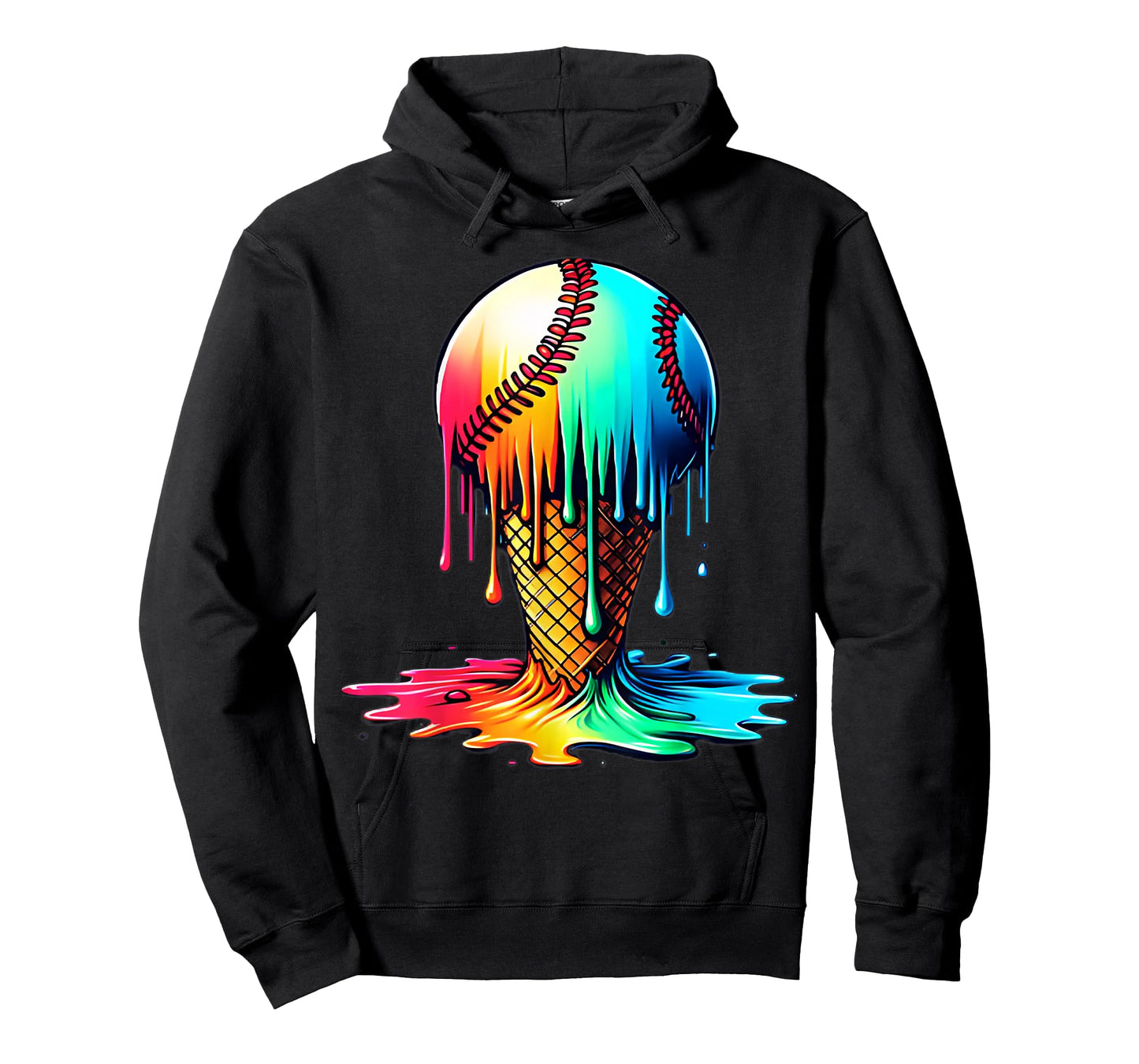 Melted Ice Cream Baseball Drip For Boys Youth Kids Men Lover T-Shirt