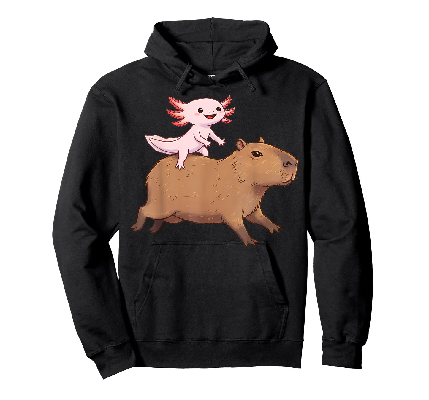 Funny Kawaii Axolotl and Capybara Lover Kids Girls Men Women T-Shirt