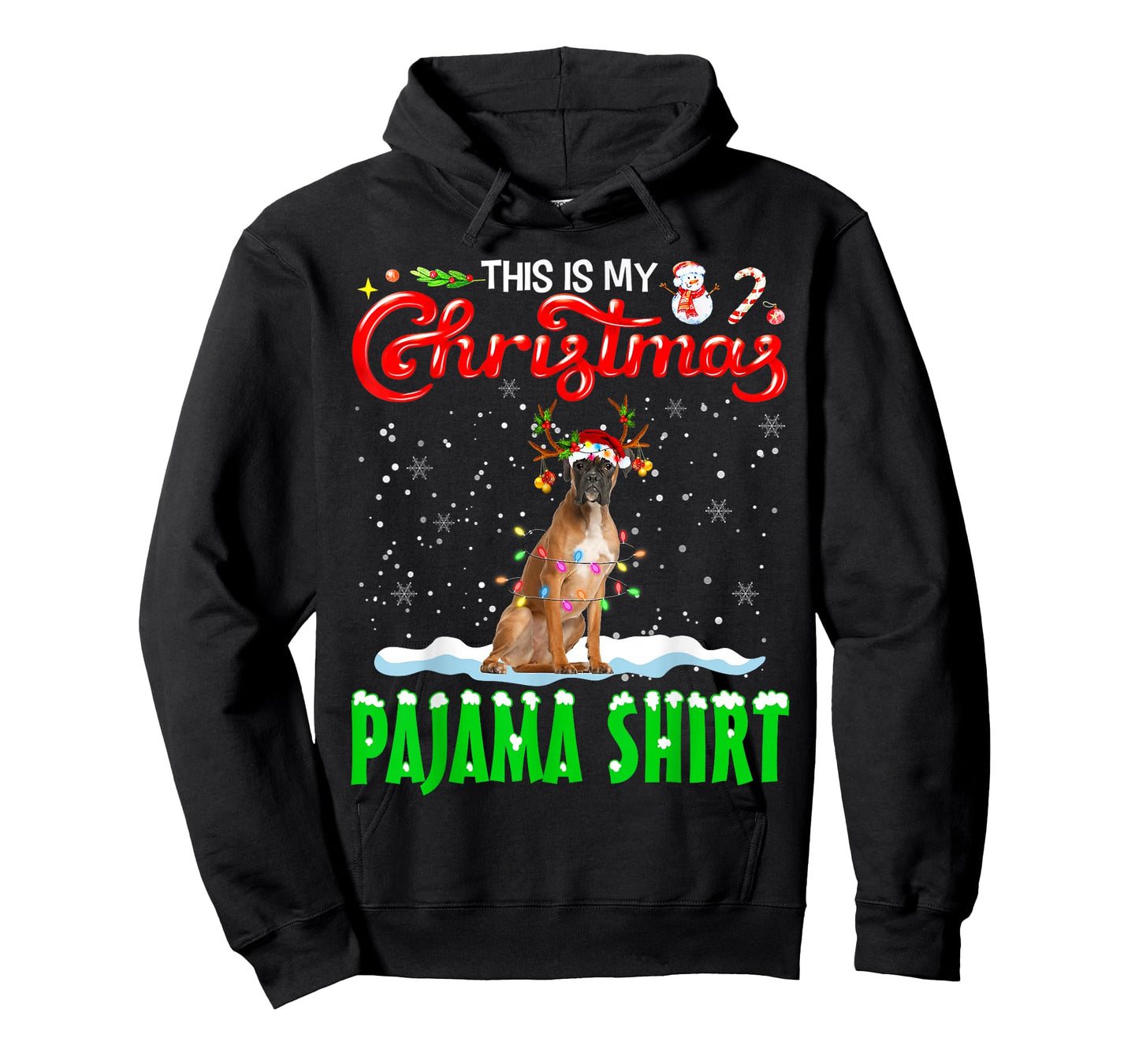 This Is My Christmas Pajama Shirt Boxer Christmas Dog T-Shirt