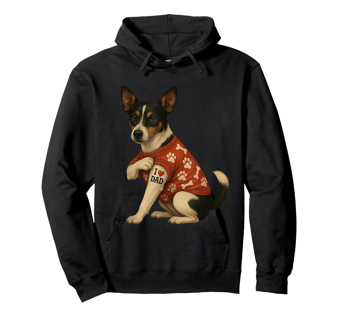 Funny I Love Dad Tattoo Rat Terrier Dad T-Shirt