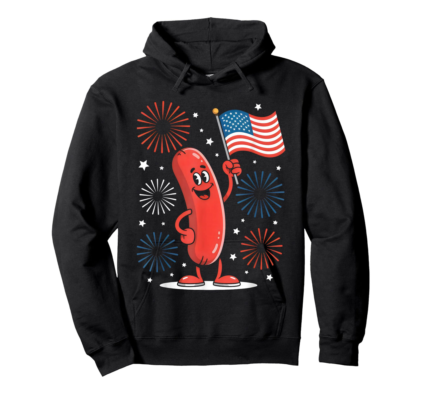 Patriotic Kawaii Sausage Independence Day 4th of July Foodie T-Shirt