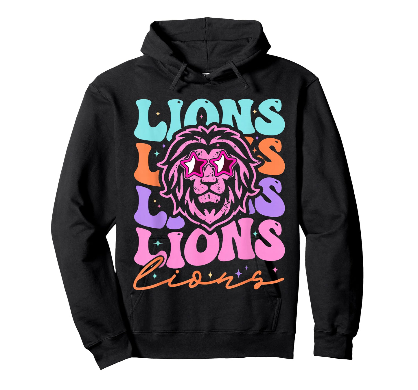 Lion Mascot Back to School Spirit Sports Men Women Groovy T-Shirt