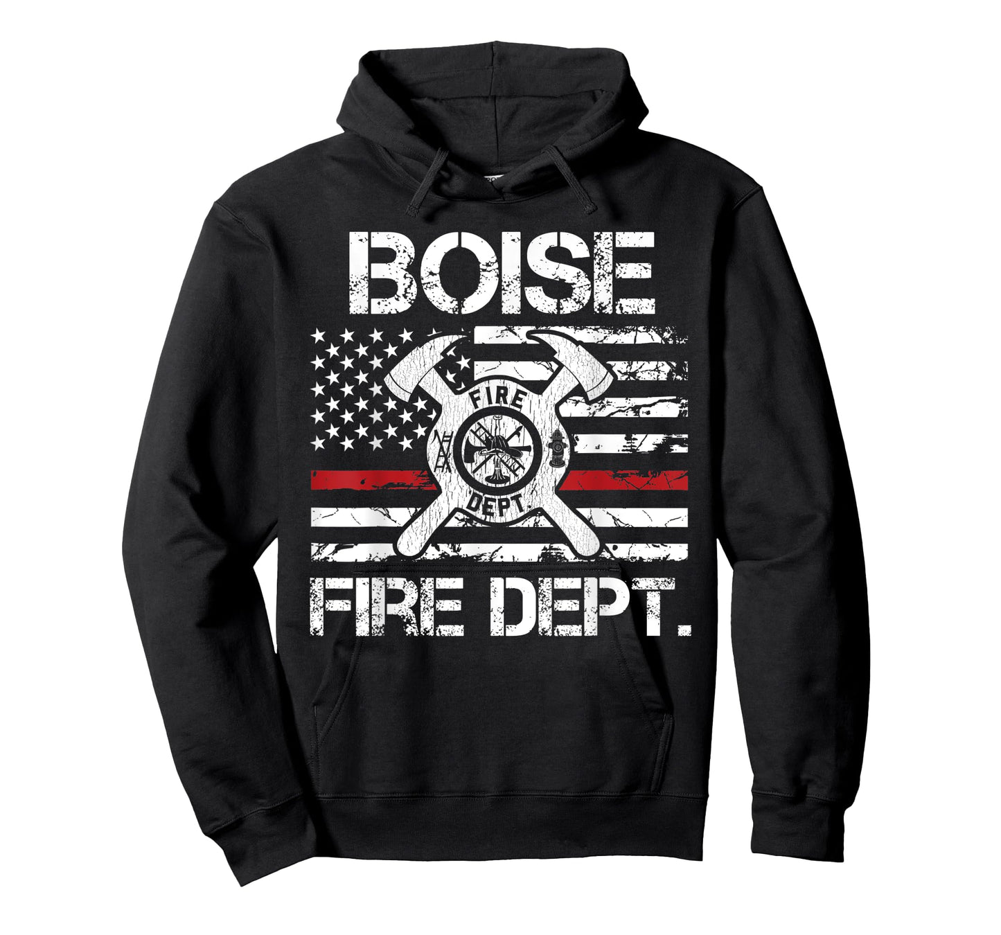 Boise Idaho Fire Department Thin Red Line Logo T-Shirt