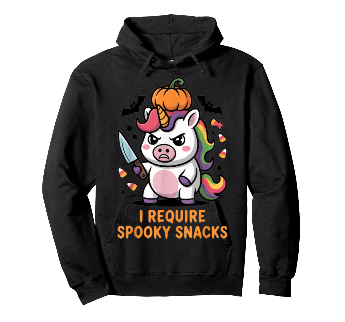 I Require Spooky Snacks Angry Unicorn Halloween T-Shirt