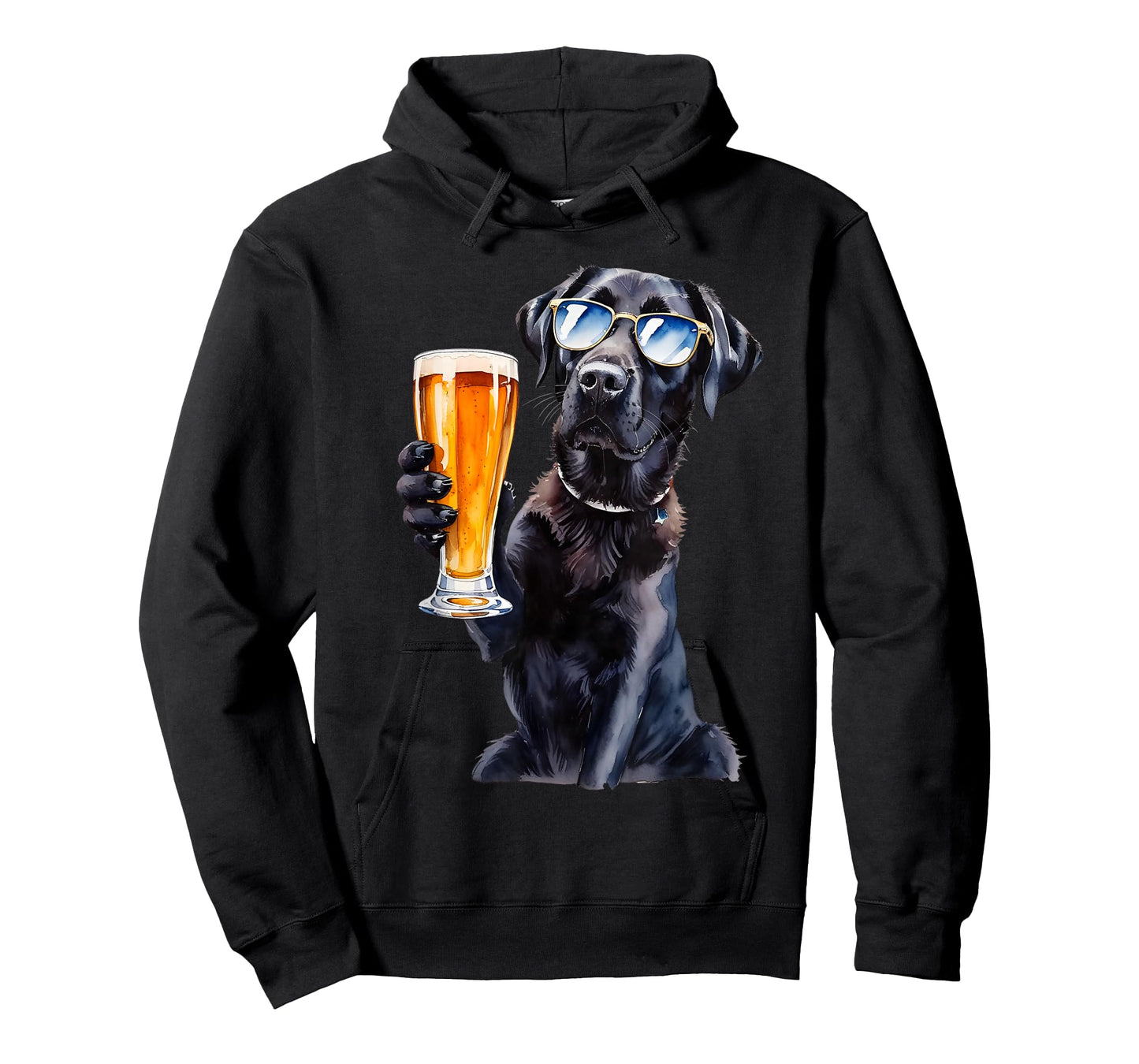 Funny Labrador for Men drinking beer cool sunglasses Lab Dad T-Shirt