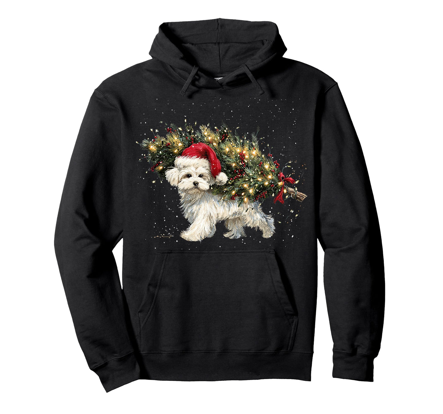 Cute Maltese Dog in a Christmas Tree for Men Women T-Shirt