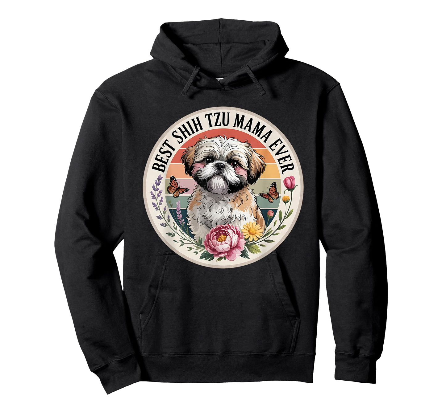 Best Shih tzu mom Ever Retro Floral Shih tzu Graphic Women T-Shirt