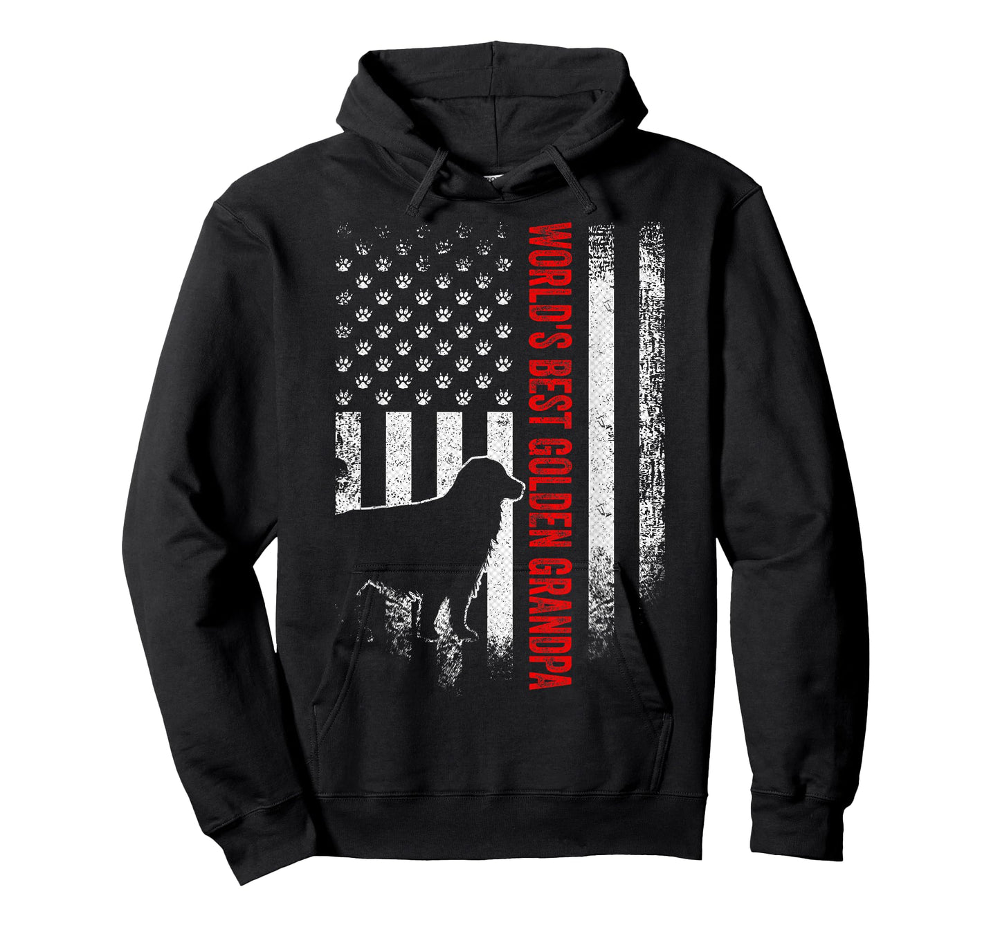 Vintage American Flag World's Best Golden Retriever Grandpa Women Men T-Shirt