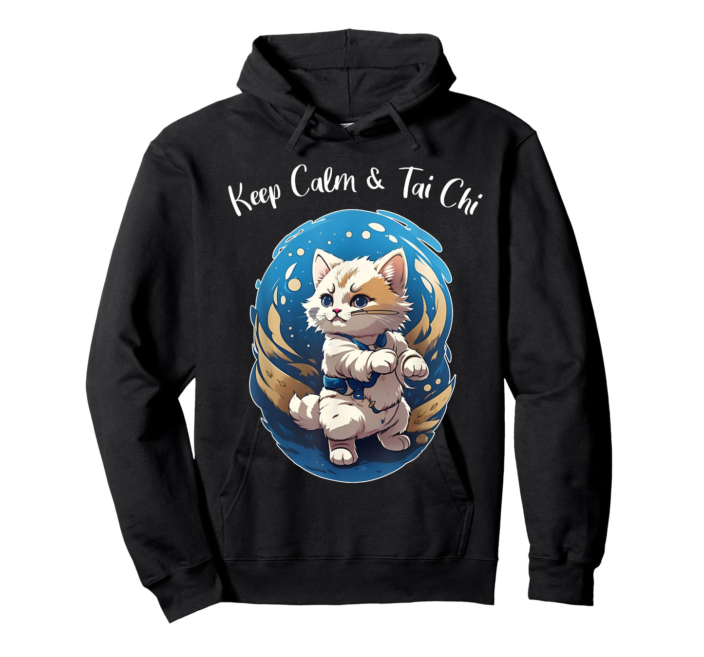Tai Chi Cat, Keep Calm, funny Kitten, Ying Yang Balance T-Shirt