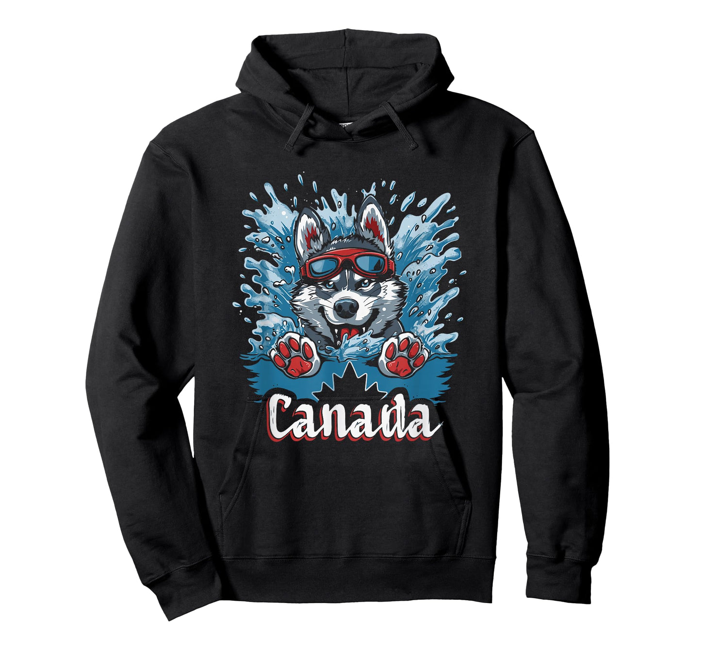 Canada Husky Dog Swimming Art - Canadian Souvenir T-Shirt