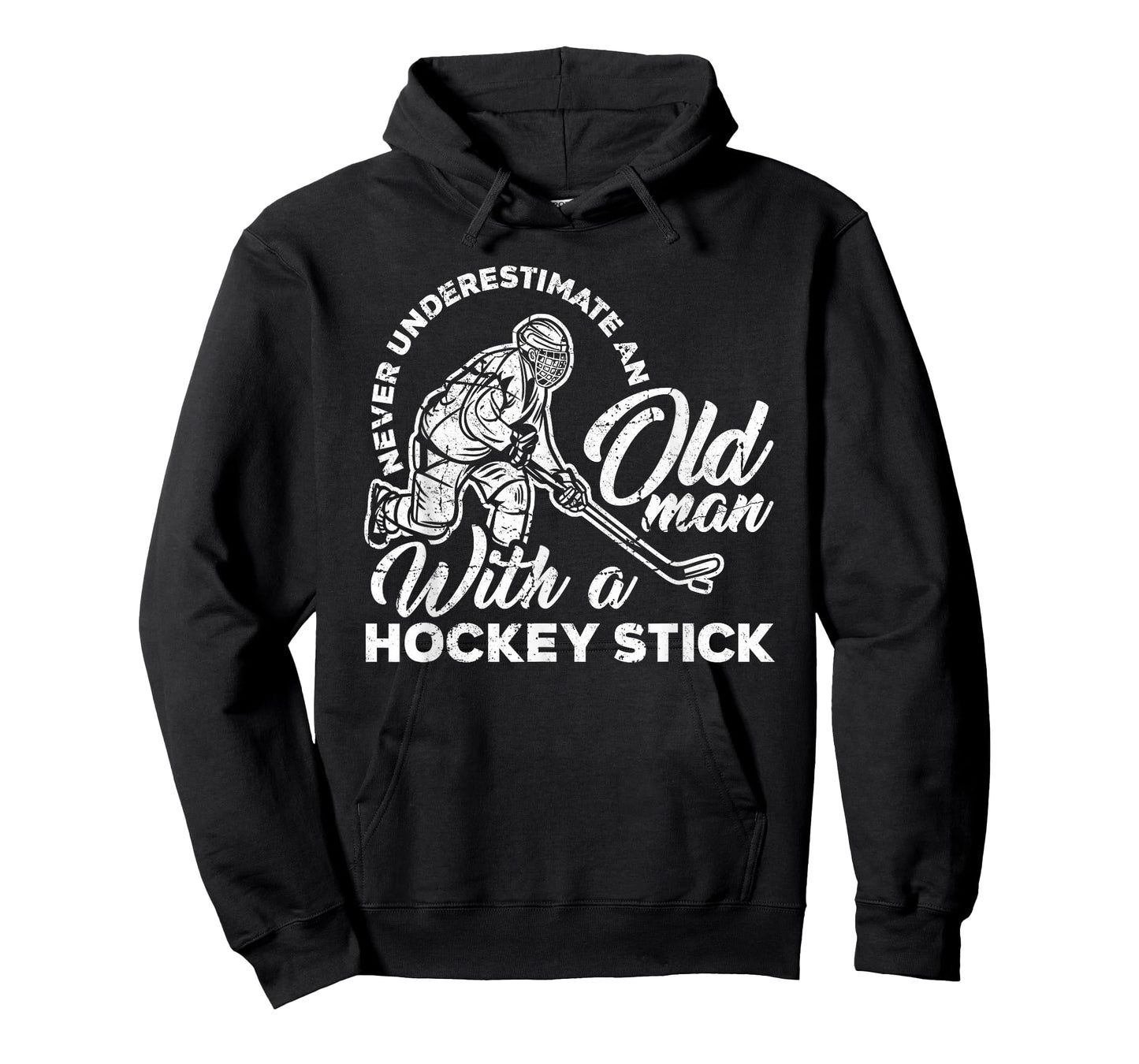 Never Underestimate An Old Man With A Hockey Stick T-Shirt