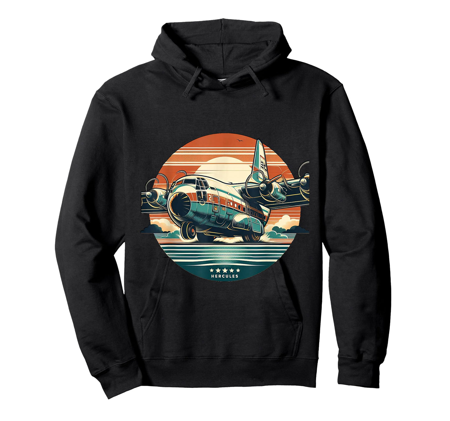 C-130 Hercules Vintage C130 Airplane Retro Sunset Pilot T-Shirt