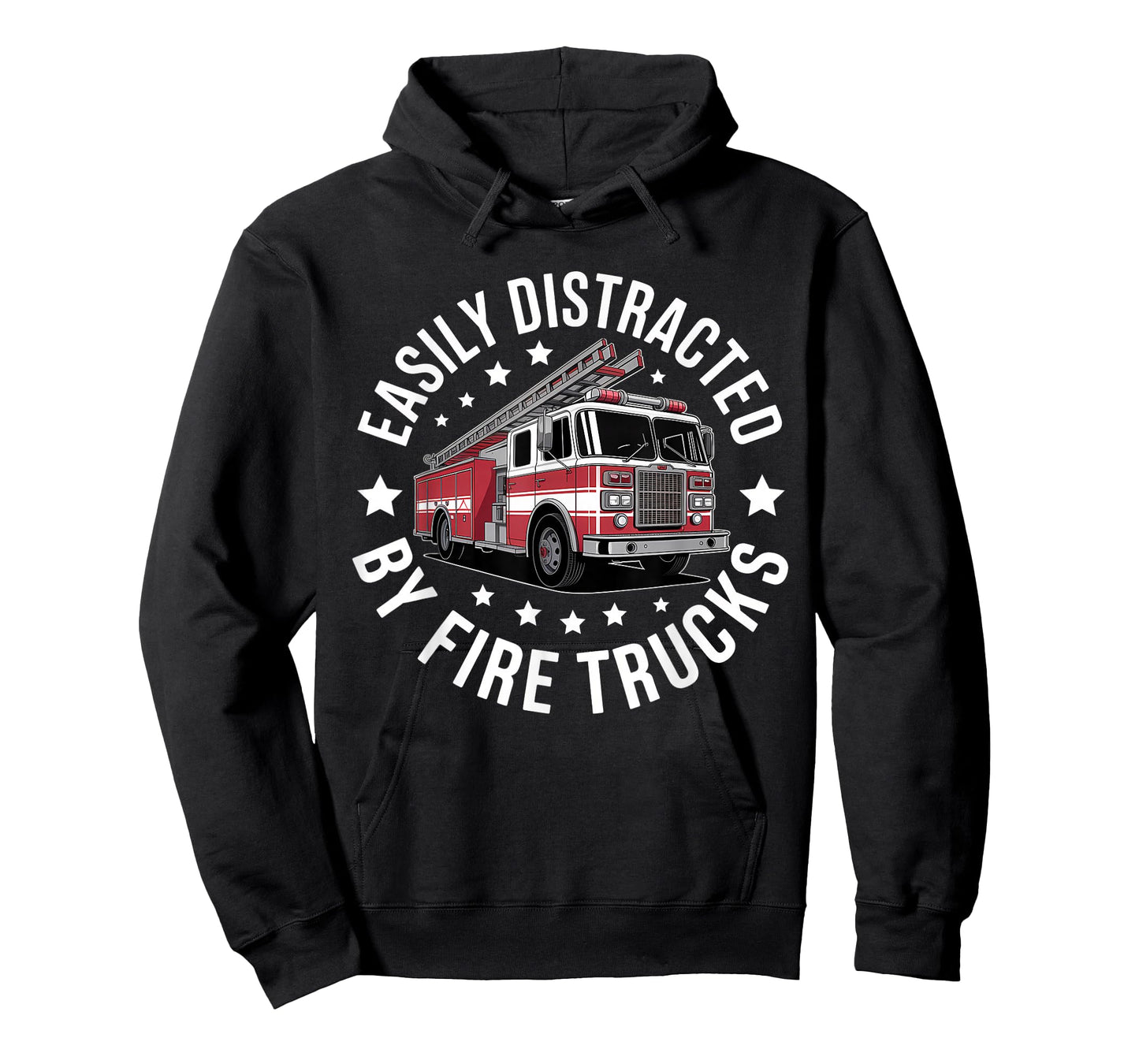 Easily Distracted by Fire Trucks Design T-Shirt