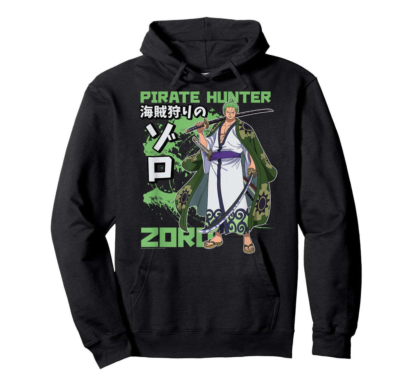 One Piece Anime Pirate Hunter Zoro Wano Costume Kanji T-Shirt