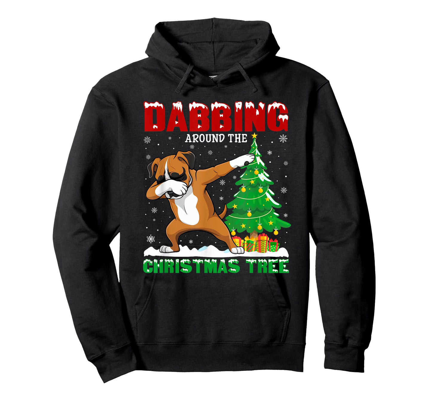 Dabbing Around the Christmas Tree Boxer Dog Xmas Costume T-Shirt
