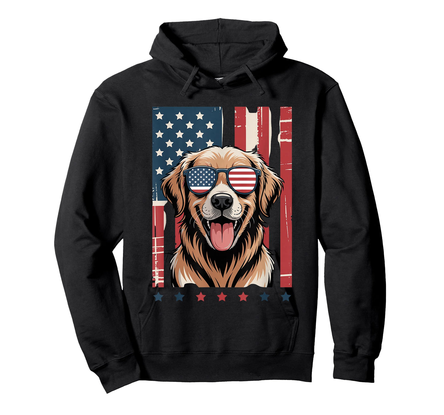 American Flag Golden Retriever 4th of July T-Shirt