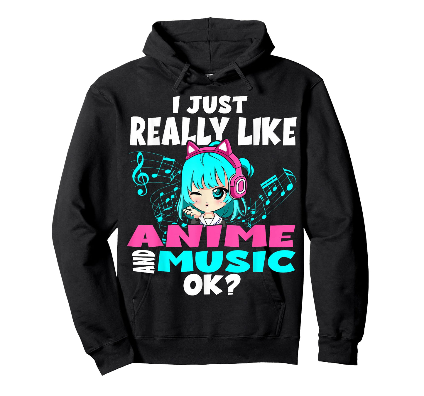 Anime and Music Kawaii Chibi Graphic Teen Anime Girl T-Shirt