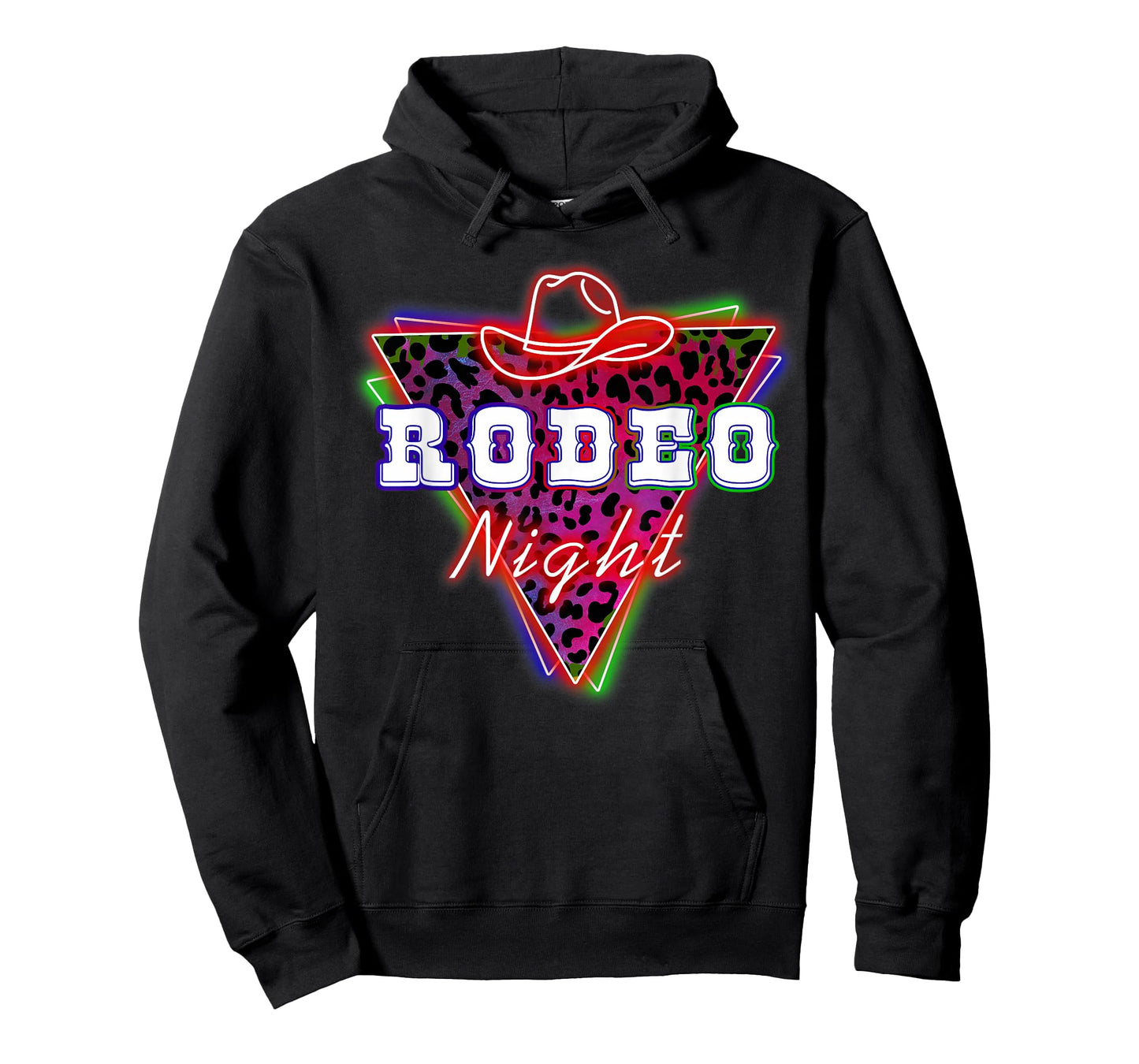 Rodeo Night Leopard Neon Cowboy Hat T-Shirt