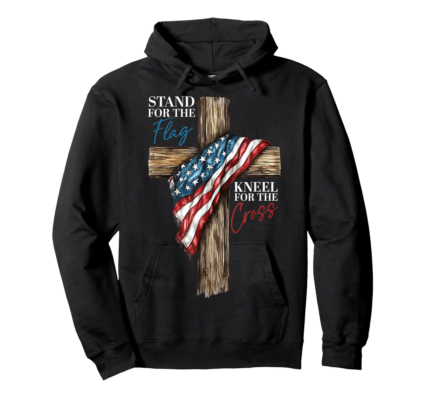 Stand for the Flag Kneel for the Cross Patriotic Faith T-Shirt