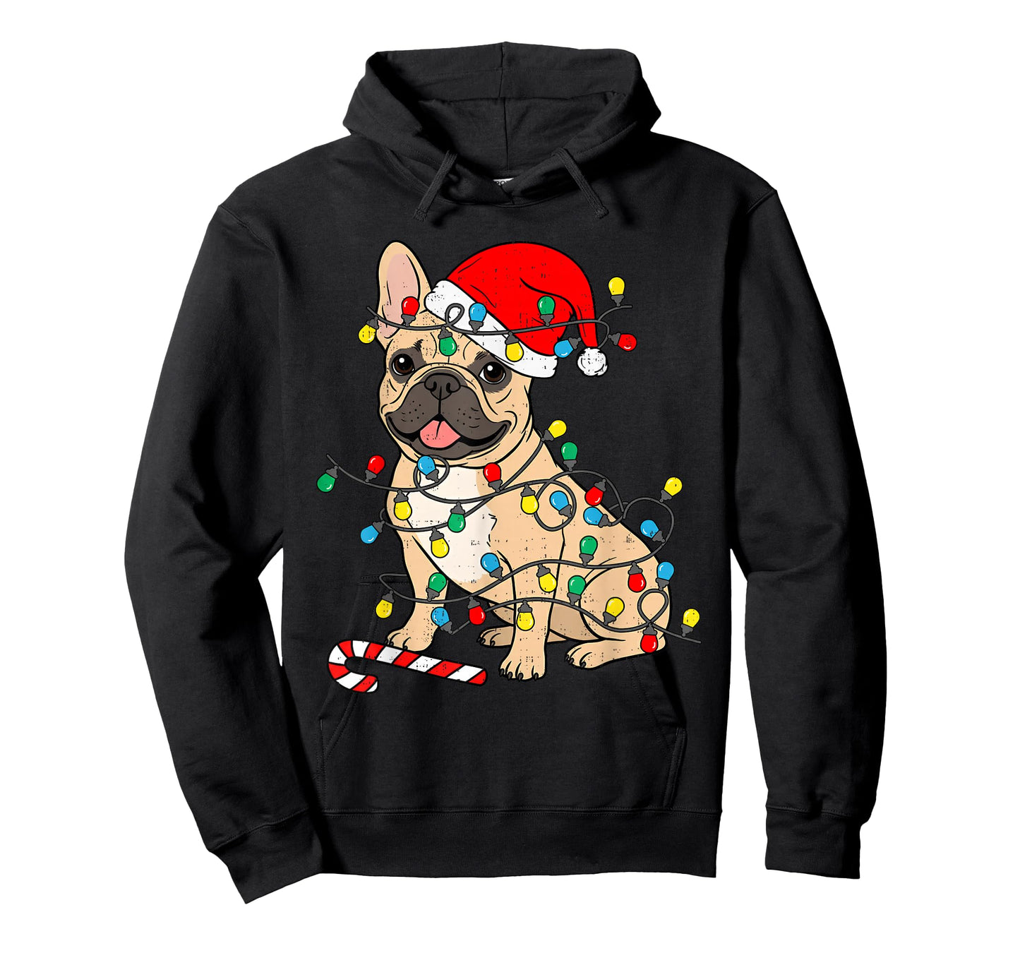 French Bulldog Dog Christmas Lights Santa Xmas Pet Dog Lover T-Shirt