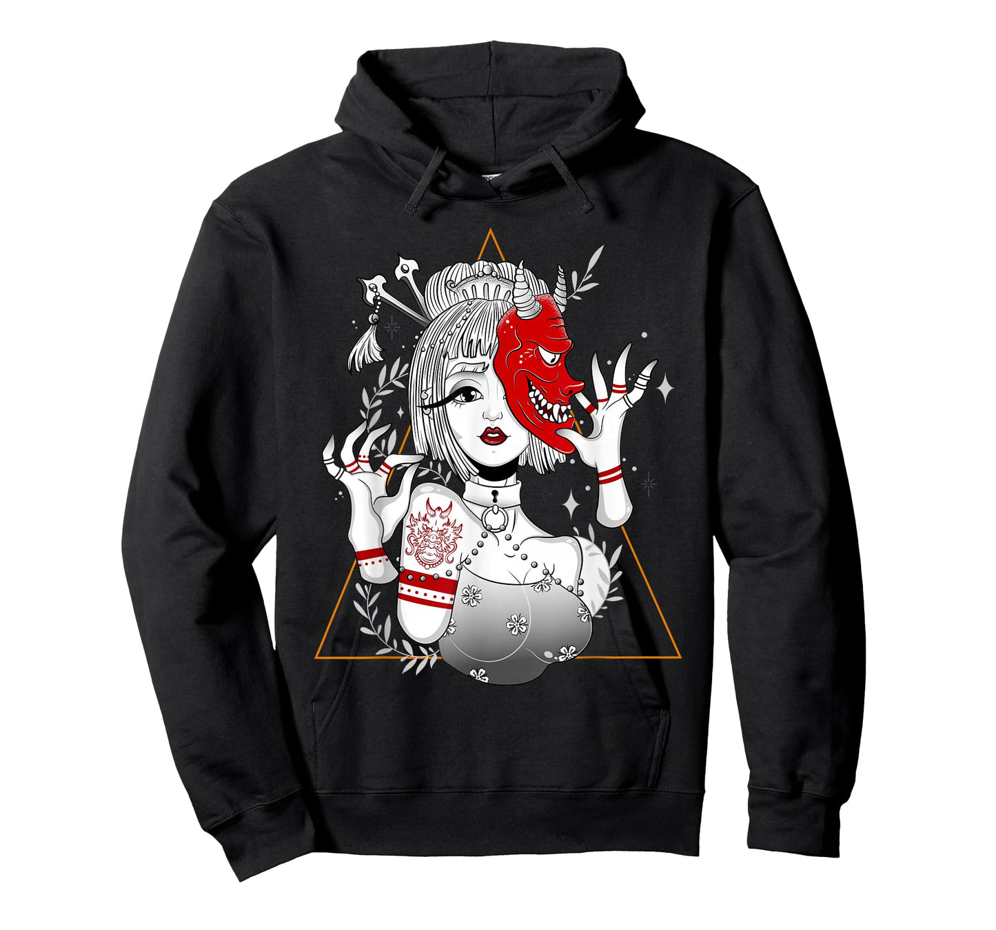 Japanese Demon Culture Samurai Geisha Girl Hannya Gift Tee T-Shirt