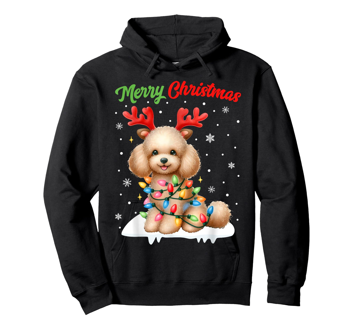 Christmas Pajamas Men Women Kids Christmas Poodle Dog T-Shirt