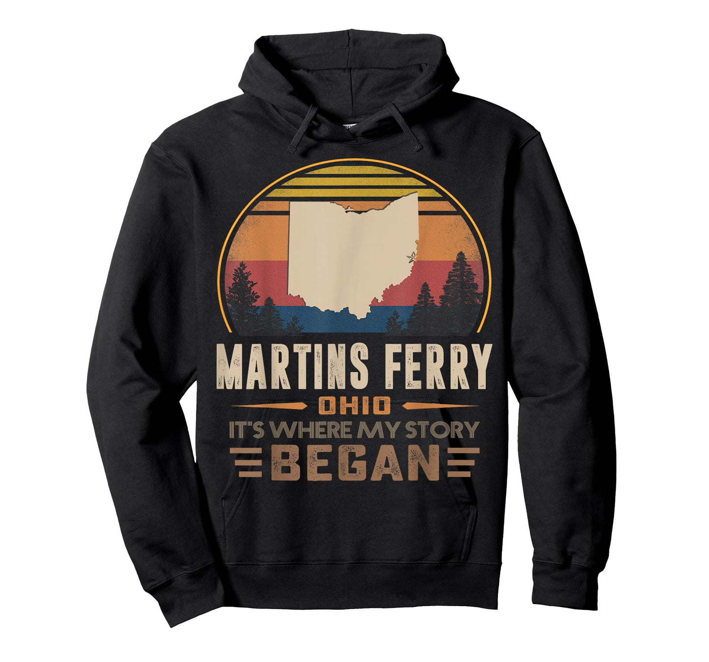 Vintage Martins Ferry Ohio Hometown My Story Began T-Shirt