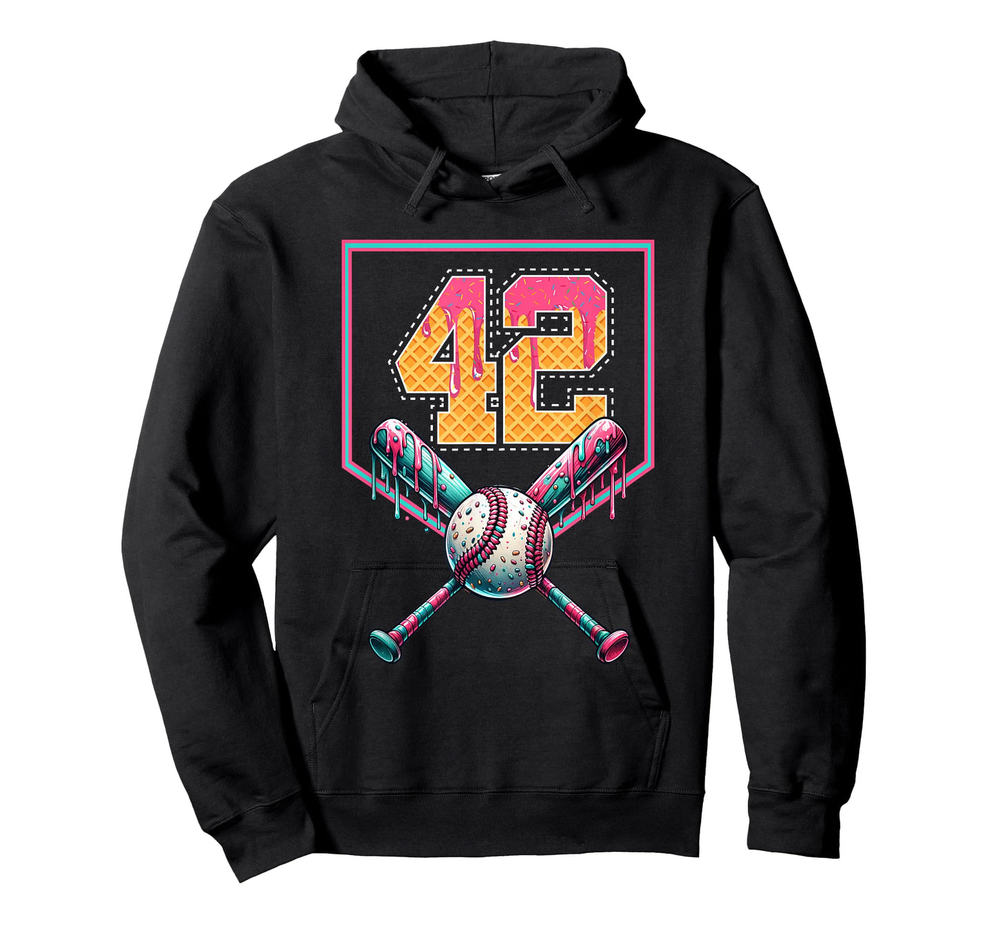 Baseball Drip Number 42 Player Or 42nd Birthday T-Shirt