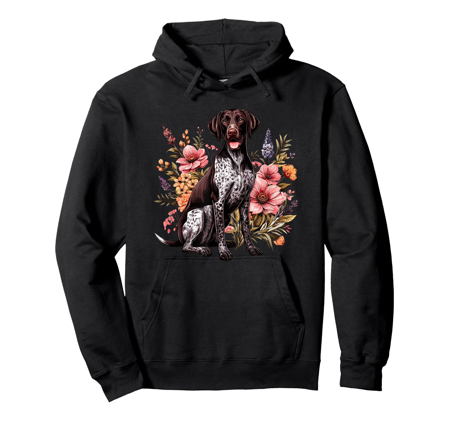 GSP Hunting Dog Vintage Flowers German Shorthaired Pointer T-Shirt